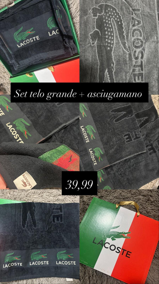 SET TELO MARE+ASCIUGAMANI LACOSTE