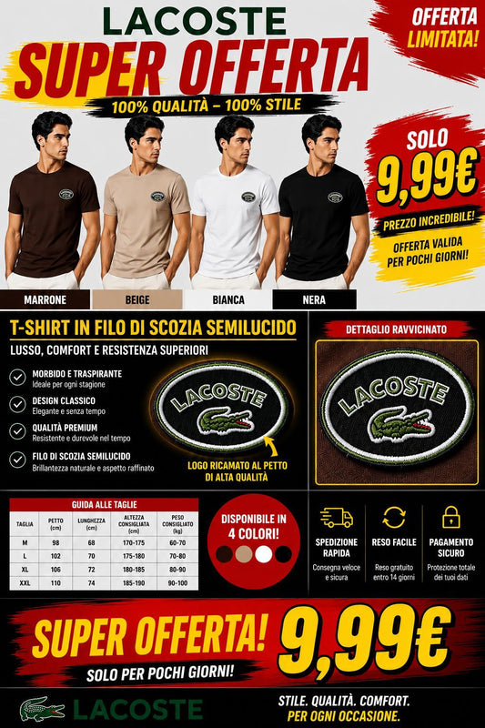TSHIRT LACOSTE FILO SCOZIA